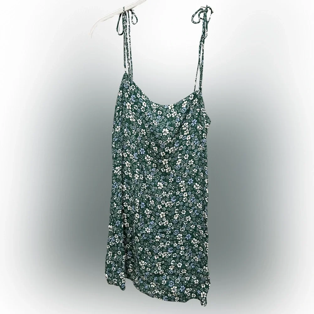 Reformation Agean Mini Dress, Saskia Green Floral Mini, XS 0 - Picture 3 of 4
